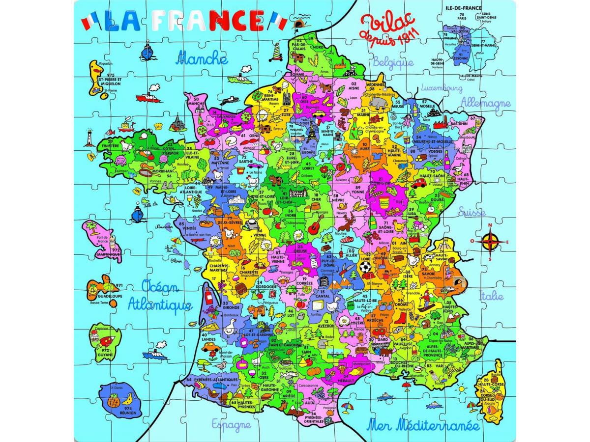 Vilac - Puzzle carte de France en valise (144 pcs)
