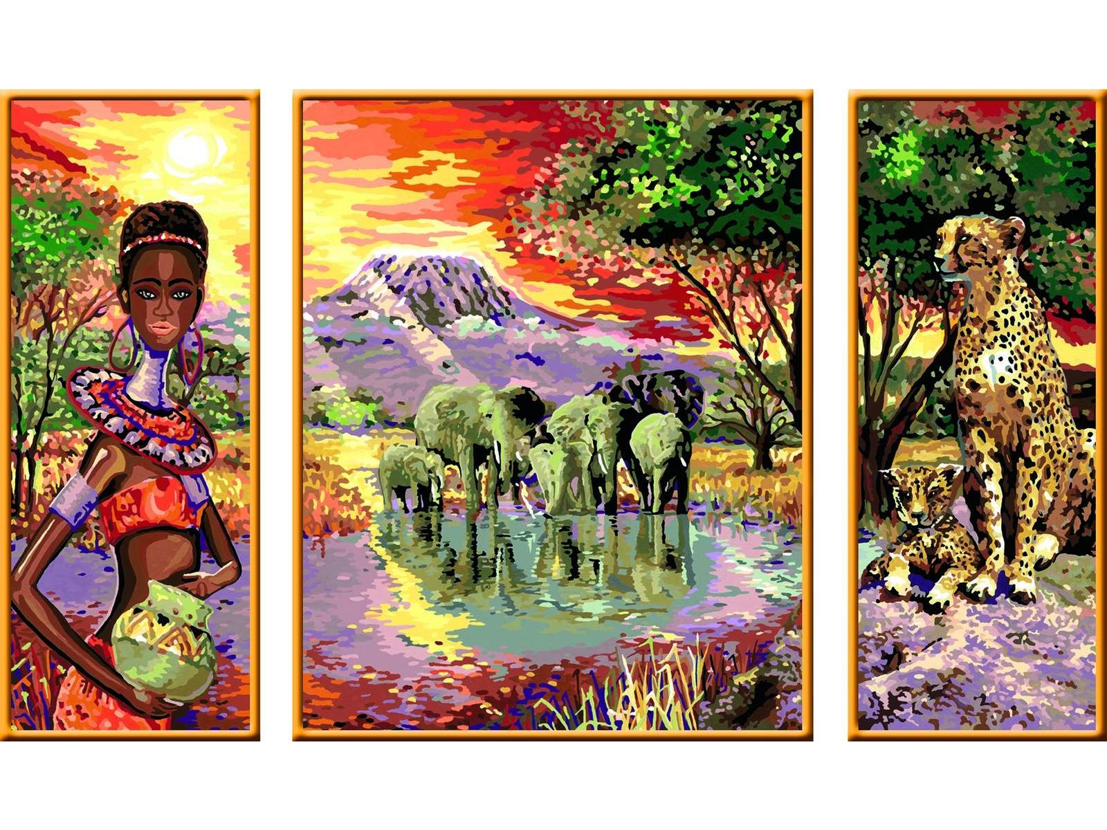 Acheter Kit Peinture par Numéro d'Art Adulte - Paysage d'Afrique