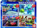 Puzzle Multi 4 in 1 Pixar (Némo-Monsters- Cars-Toy Story) - Educa - 15615