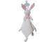 Doudou attache-tétine lapin blanc & rose Nina - Hauteur 25 cm - Dimpel