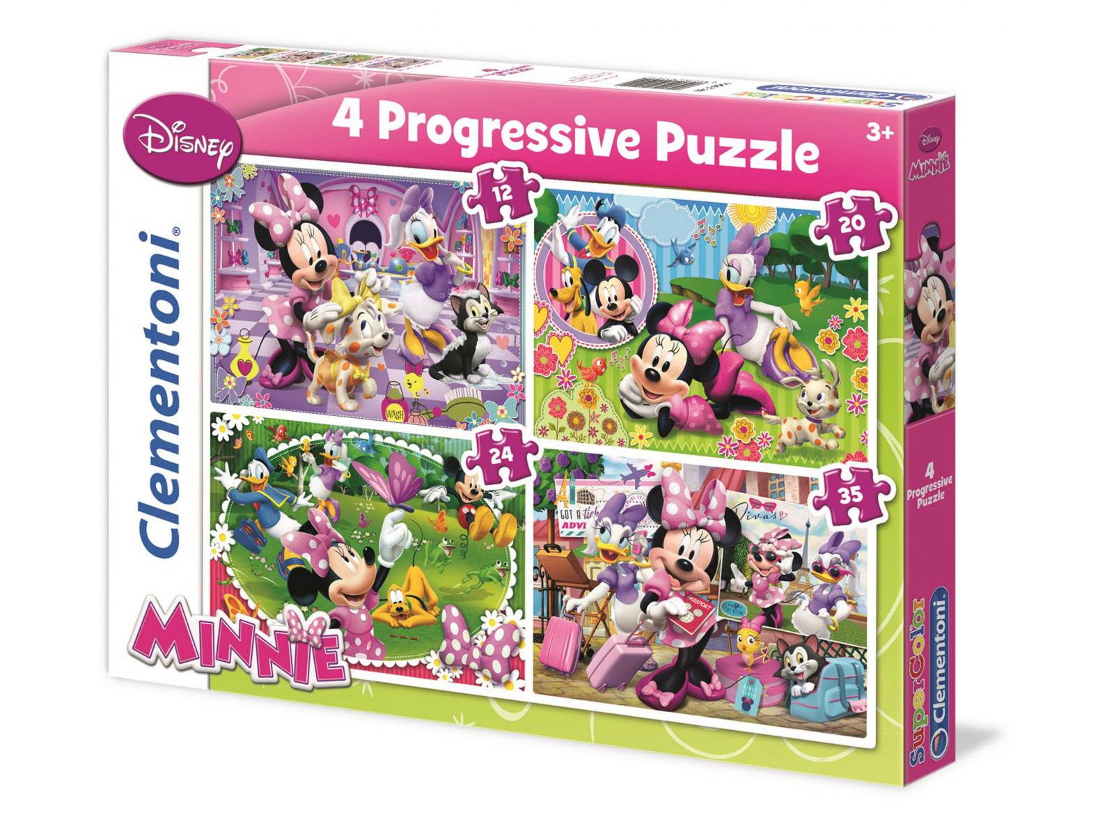 Clementoni - Puzzle progressive 4 en 1 12 + 20 + 24 + 35 pièces - Minnie