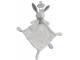 Doudou attache-tétine lapin blanc & gris-clair Nina - Hauteur 25 cm - Dimpel