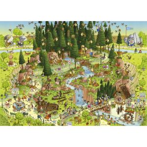 Puzzle 1000p Funky Zoo Black Forest Habitat Heye - Heye - 29638
