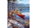 Peinture aux numéros - 23 x 34 x 2,5 cm - Collection artistes - bateau sur le lac - Mammut - 107004