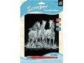 Carte à gratter argentée - 21 x 31 cm - chevaux sauvages - Mammut - 136005