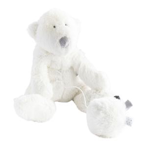 Doudou musical ours polair bebe blanc P' Timo - Position assis 17 cm, Debout 27 cm - Dimpel - 883155