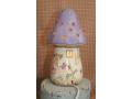 Veilleuse terre cuite - gros champignon violet - White Rabbit England - 01DL