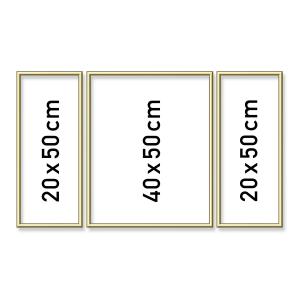Cadre en aluminium tryptique 2x (20x50 cm) + 1 x40x50 cm gold - Schipper - 605140707