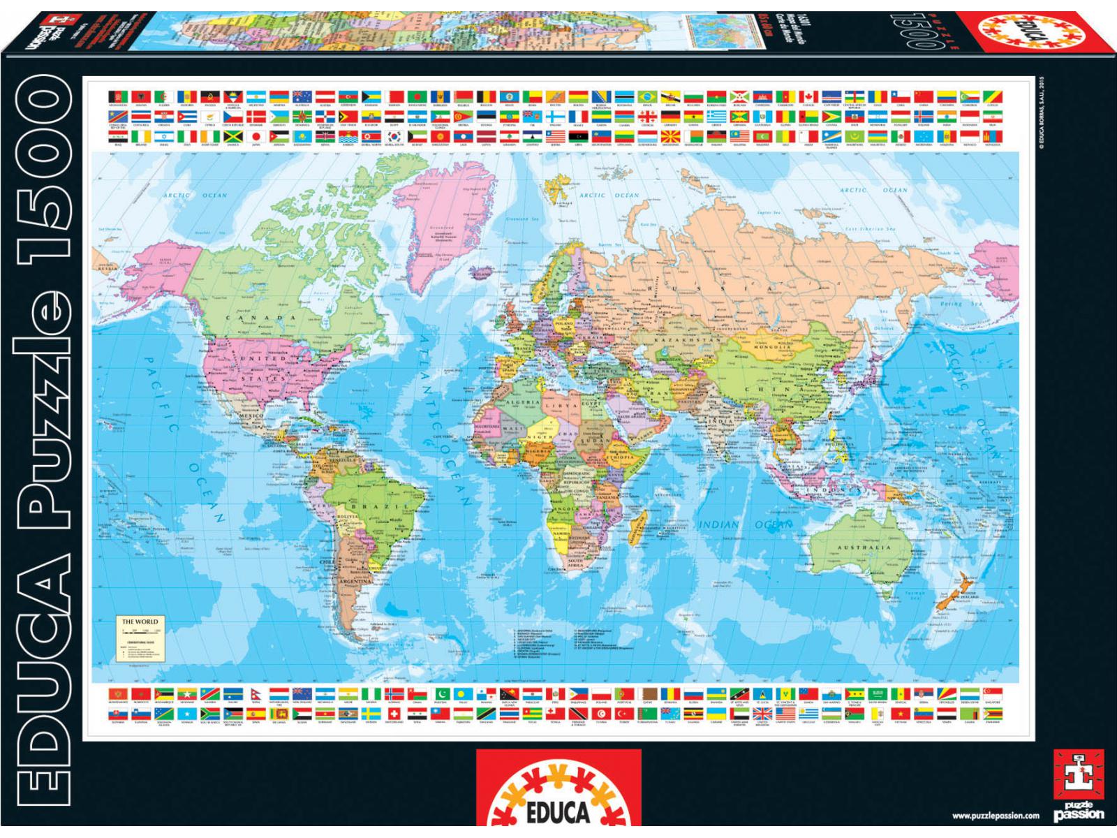 1500 Carte du monde politique - Educa Borras