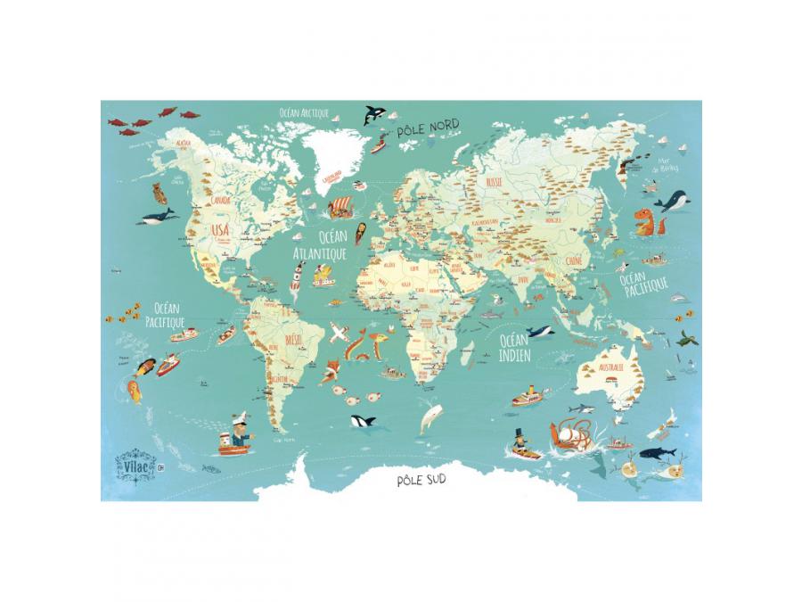Vilac - Carte du monde fantastique magnétique - à partir de 7-12