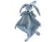 Doudou attache-tétine lapin bleu Flor - Hauteur 25 cm