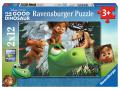 Puzzle 2 x 12 pièces - Spot et les dinosaures / Le voyage d'Arlo - Ravensburger - 07571