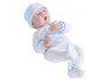 Poupon Newborn nouveau né sexué garçon pyjama manches longues bleu 38 cm - Berenguer - 18056