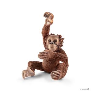 Figurine Jeune orang-outan - Dimension : 3,7 cm x 4 cm x 5,3 cm - Schleich - 14776
