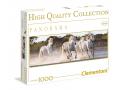 Puzzle 1000 pièces panoramique : Chevaux blancs au galop - Clementoni - 39371