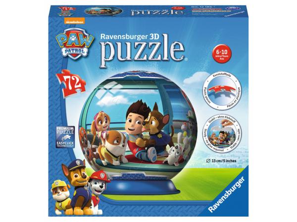 Puzzle 3d rond 72 pièces - collection classique - pat'patrouille