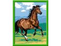 Numéro d'Art moyen format - Collection chevaux lignes colorées - Jeu créatif - Etalon chocolat au galop - Ravensburger - 28593