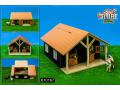 Kids Globe horse stable wood with 2 boxes and workshop 51x40,5x27,5cm, 1:24 - Kids Globe Farmer - 610167