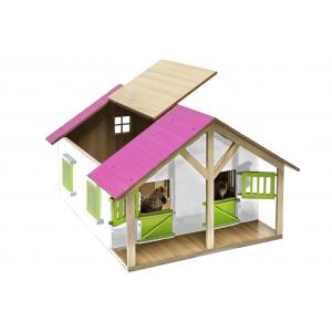Horse stable with 2 boxes and workshop - 51x40,5x27,5cm - échelle 1:24 - Kids Globe Farmer - 610168