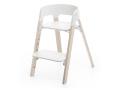 Chaise STEPS assise blanche pieds en bois de hetre Blanchi - Stokke - BU05