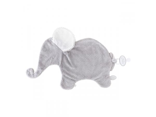 Oscar doudou éléphant classique 42 cm - gris-clair et blanc