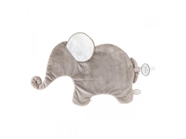 Oscar doudou éléphant classique 42 cm - beige-gris et blanc