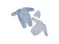 Coffret pyjama, body et bonnet bebe en coton bio ocean - Coton biologique - 31354-18159