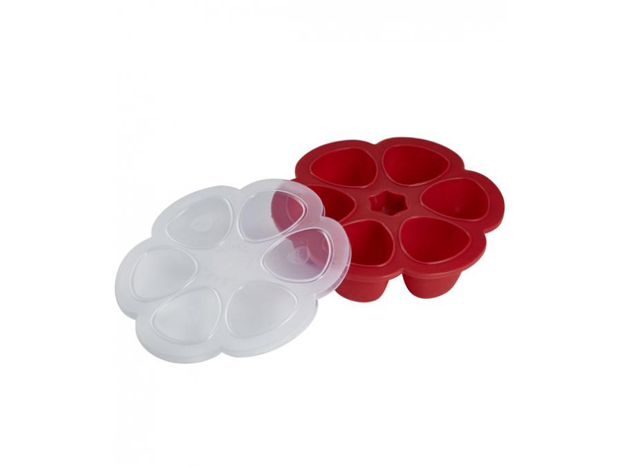 Beaba - Multiportions silicone 6 x 90 ml rouge