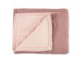 Couverture Single/ Double ouatinée bicolore brodée main rose / rose clair- 140 x 200 cm - Camomile London - C23-2BPP
