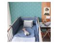 Tour de lit imprimé petits carreaux bleus - 35 x 190 cm - Camomile London - C32MCB