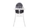 Chaise haute Nano cadre blanc et siège cuir gris - 62 x 18 x 91,5 cm - Bloom - E10502-WSSG-11-BKS