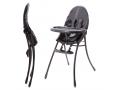 Chaise haute Nano cadre noir et siège cuir noir - 62 x 18 x 91,5 cm - Bloom - E10502-BSSB-11-BKS