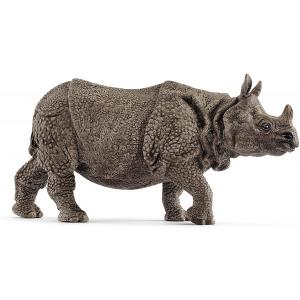 Figurine Rhinocéros indien - Dimension : 13,9 cm x 4,4 cm x 6,7 cm - Schleich - 14816