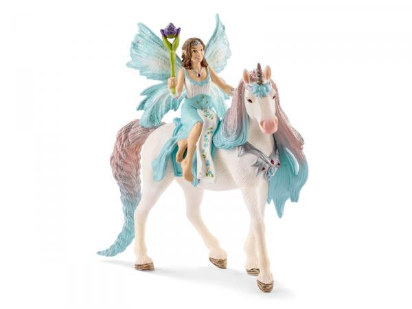 Figurine fée eyela avec licorne de princesse 15 cm x 8,2 cm x 18 cm