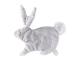 Doudou attache-tétine lapin gris clair Emma - Position allongée 24 cm, Hauteur 15 cm
