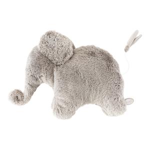 Doudou musical éléphant beige-gris Oscar - Position allongée 42 cm, Hauteur 25 cm - Dimpel - 885469