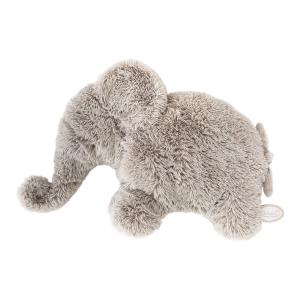 Dimpel - 885417 - Doudou plat éléphant beige-gris Oscar - Position allongée 32 cm, Hauteur 20 cm (379608)