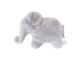 Doudou plat éléphant gris clair Oscar - Position allongée 32 cm, Hauteur 20 cm - Dimpel