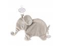 Doudou attache-tétine éléphant beige-gris Oscar - Position allongée 27 cm, Hauteur 17 cm - Dimpel - 885404