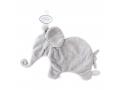 Doudou attache-tétine éléphant gris clair Oscar - 27 cm - Dimpel - 885105