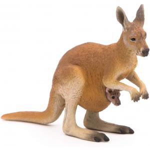 Kangourou et son bébé - Dim. 10 cm x 3,5 cm x 7,5 cm - Papo - 50188