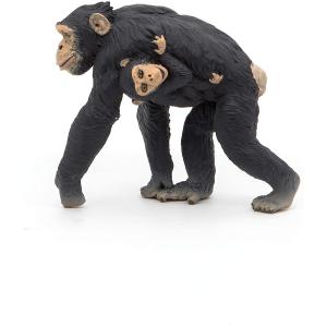 Chimpanzé et son bébé - Dim. 7 cm x 3 cm x 6 cm - Papo - 50194