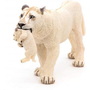 Figurine Lionne blanche avec lionceau - Papo - 50203