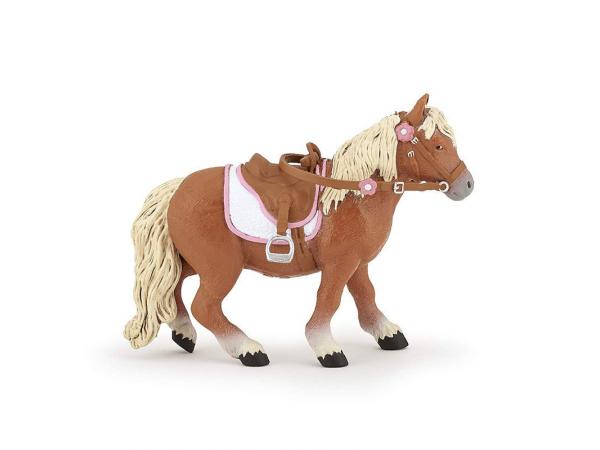 Figurine poney shetland avec selle
