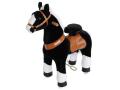 Cheval noir avec bas de jambes blancs hauteur siège 62 cm - dim. 80 x 34 x 93 cm - Ponycycle - N4182