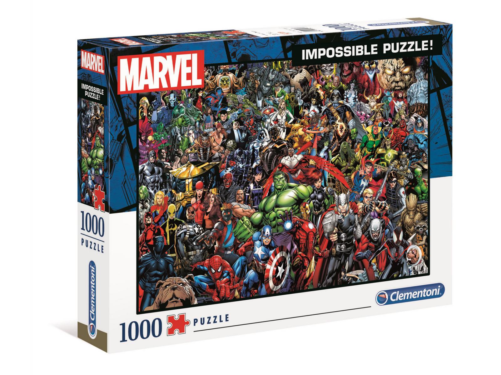 Clementoni - Puzzle adulte, Impossible 1000 pièces - Marvel