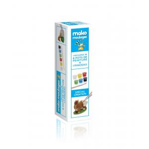 Mako moulages - 39027 - Kit recharge 6 pots de peint.  quadri  +1 pinceau sur broche (381542)