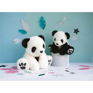 Peluche so chic panda - blanc - taille 17 cm - Histoire d'ours - HO2865