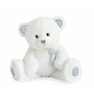 Peluche ours charms - blanc - taille 24 cm - boîte cadeau - Histoire d'ours - HO2805