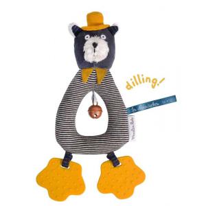 Anneau-hochet chat gris Alphonse Les Moustaches - Moulin Roty - 666012